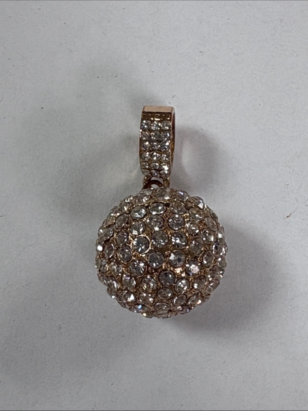 Rose Gold Crystal Pavé Sphere Necklace Pendant